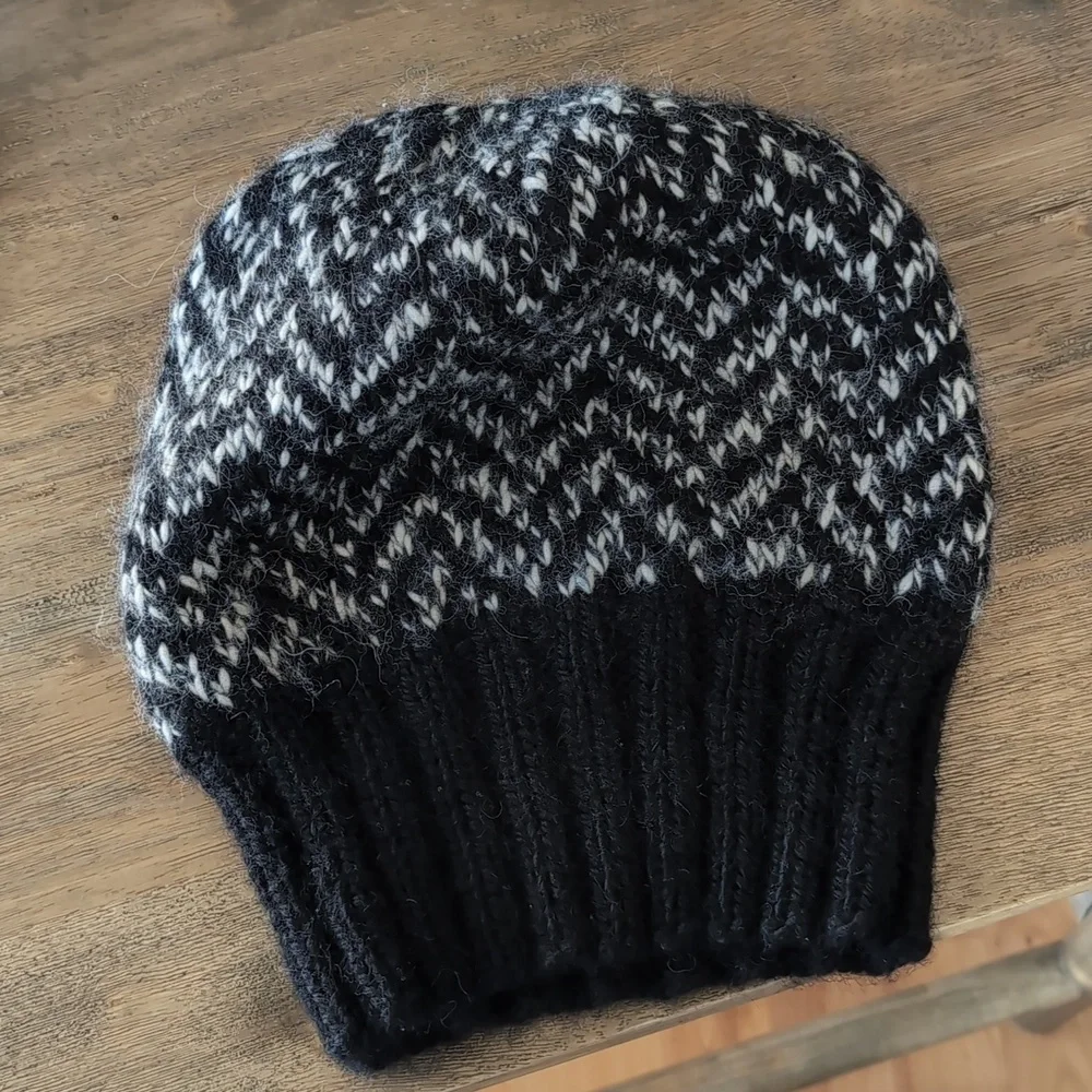 Eugenia Kim Chevron Cable Knit Slouch Beanie Alpaca Herringbone